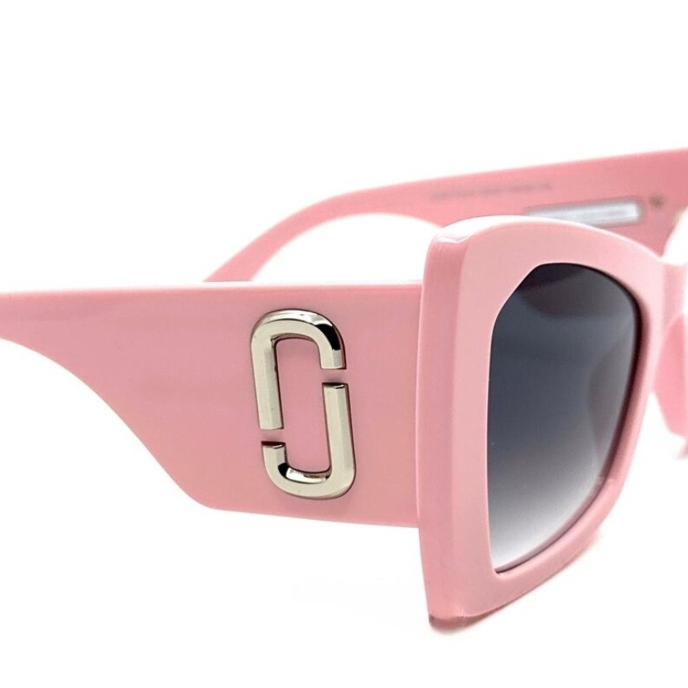 NIB Marc Jacobs Pink Sunglasses with Silver Accent Full Inclusion - Picture 8 of 12